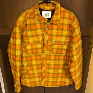 Urban Outfitters Plaid Lined Jacket Yellow Orange Medium